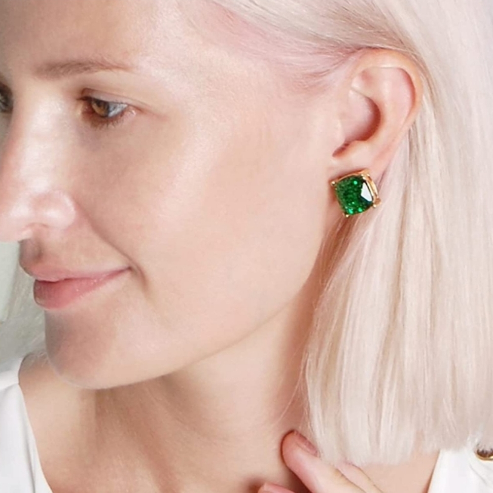New square stud earrings - Picture 5 of 12